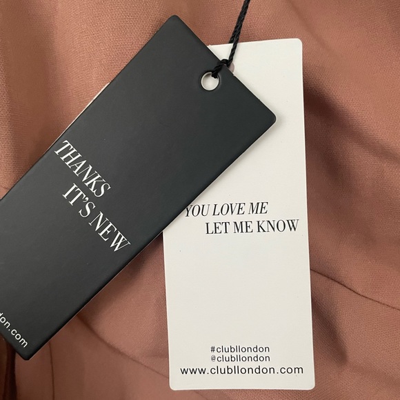 Club L London Tan One Shoulder Ruched Side Mini Dress - Picture 4 of 4